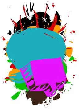 Abstract Graffiti speech bubble background. Messaging sign street art decor.. Stock Illustration