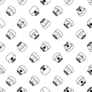 Abstract Graffiti Spray Caps Assorted Seamless Pattern. Isolated Vector Stock Illustration