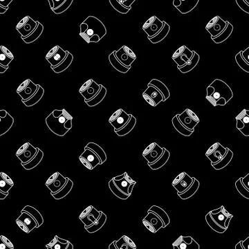Abstract Graffiti Spray Caps Assorted Seamless Pattern. Isolated Vector Stock Illustration