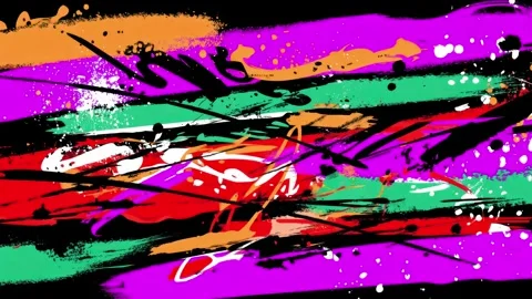 Abstract Graffiti Stripe Background With Neon Paint Slashes on Black Stock Footage 315539148