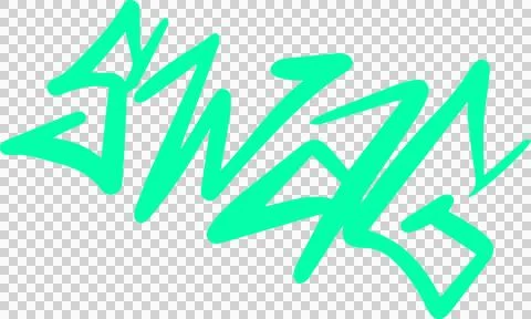 Abstract graffiti-style scribble is flowing across transparent layer, showing Illustration