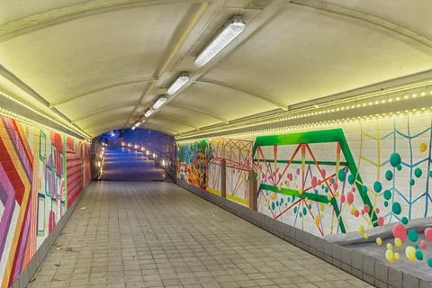 Abstract graffiti in the underpass Stock Photos