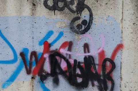 Abstract graffiti on the wall Stock Photos