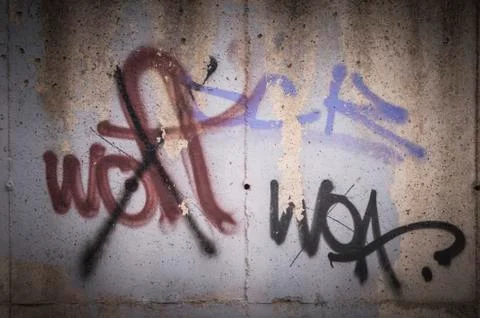 Abstract graffiti on the wall Stock Photos