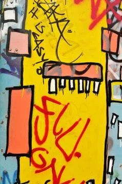 Abstract graffiti wall Stock Photos