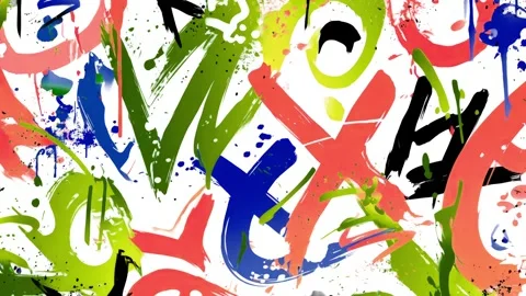 Abstract Graffiti X Background With Green Red and Blue Paint Marks Stock Footage 315539138