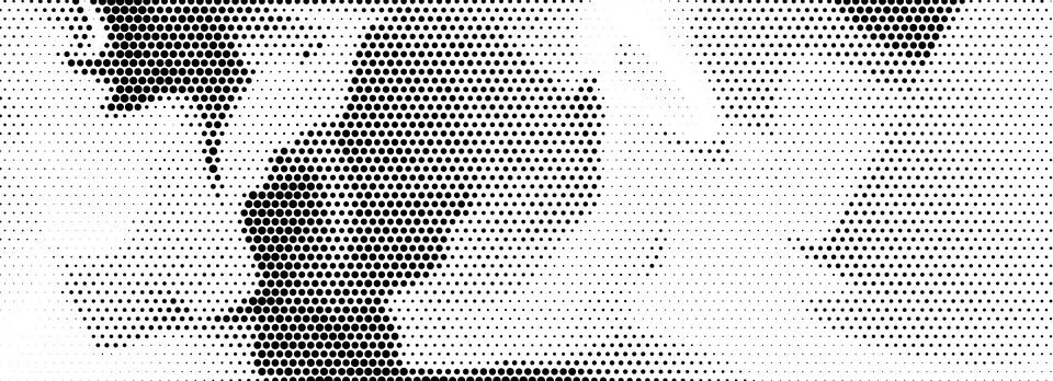 Abstract grain dotted distorted halftone texture. Pixelated grainy bitmap Illustrazione stock