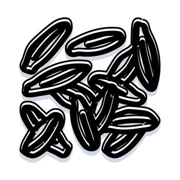 Abstract grain seeds pattern black and white Stock Illustration