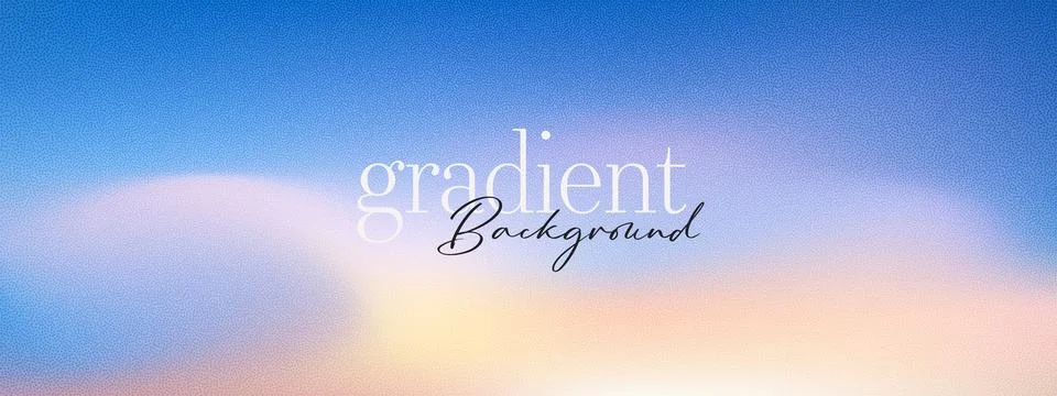 Abstract grain sunset background with soft blue peach gradient and warm san.. Stock Illustration
