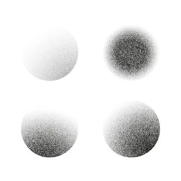 Abstract grainy circle made with gradient dotwork texture. Vector halftone 스톡 일러스트