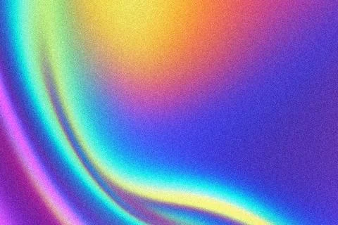 Abstract grainy fluid rainbow gradient background with digital noise texture Stock Illustration