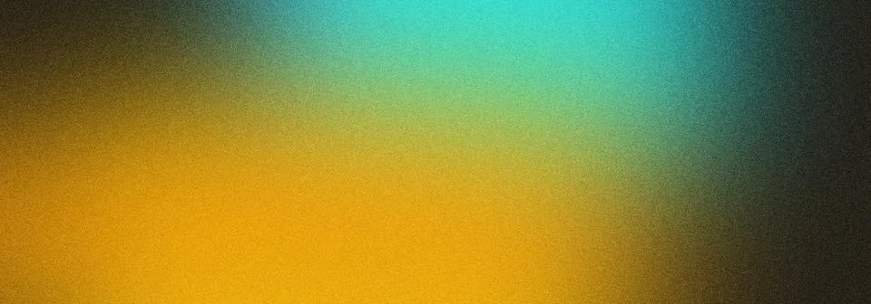 Abstract grainy gradient background featuring smooth cyan yellow and dark b.. Ilustración de archivo