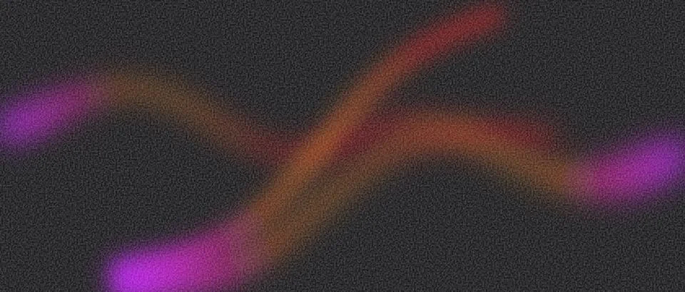 Abstract grainy gradient background. Glowing neon light waves of purple, or.. 스톡 일러스트
