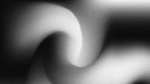 Abstract grainy gradient background with soft flowing waves in monochrome Stock Illustration