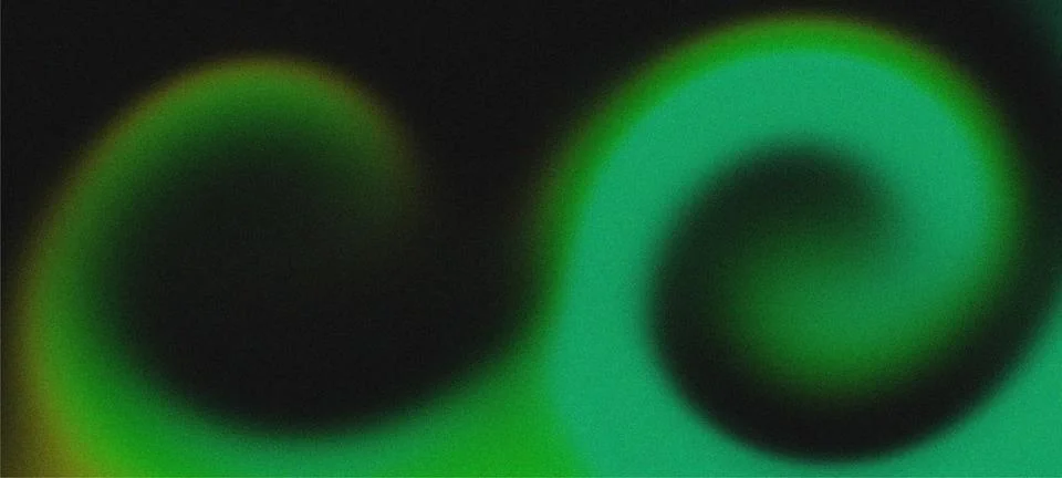 Abstract Grainy Gradient Swirl Background with Emerald Green and Black Liqu.. Stock Illustration