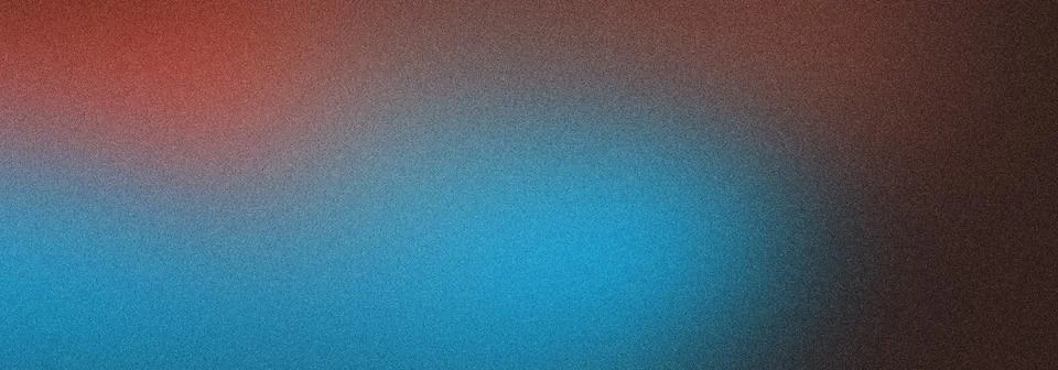 Abstract grainy gradient texture with soft blue and warm red blended color .. Ilustração Stock