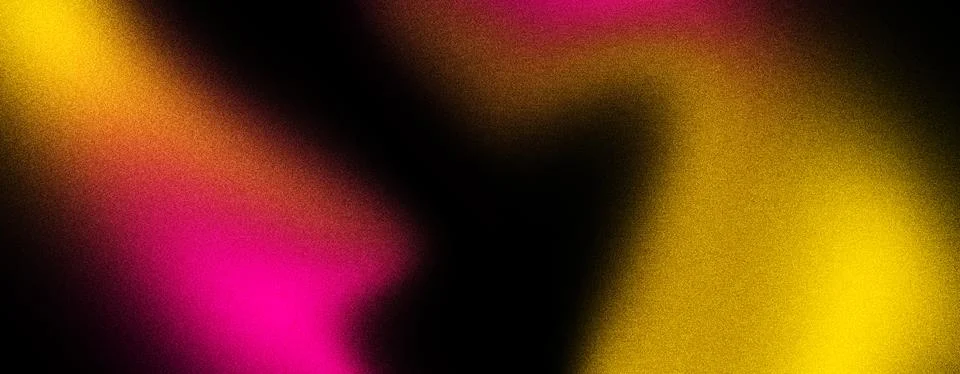 Abstract Grainy Gradient Yellow Orange Magenta Pink Black Background Stock Illustration