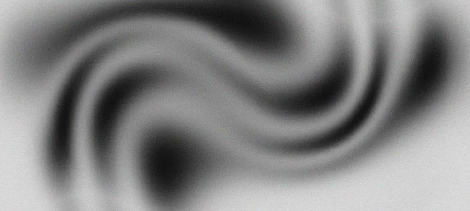 Abstract Grainy Grayscale Gradient Background with Liquid Swirl Waves Stock Illustration