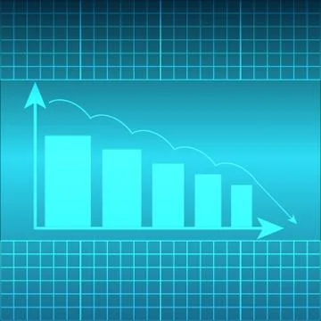 Abstract graph on blue background Stock Illustration