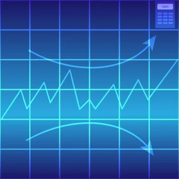 Abstract graph on blue background Illustrazione stock