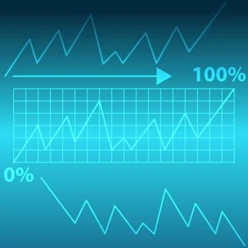 Abstract graph on blue background Stock Illustration
