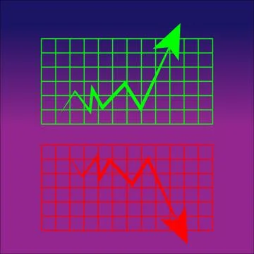 Abstract graph on blue- purple background Illustrazione stock