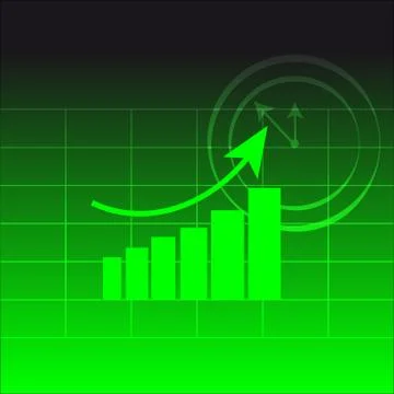 Abstract graph on green background Stock Illustration