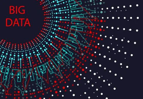 Abstract graph of the indicator of large data, the design of infographics. In Illustrazione stock