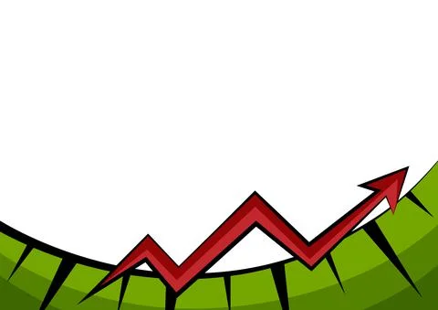 Abstract Graph Presenting Progress Moving Forward Improving Concept Displaying Stock Illustration