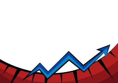 Abstract Graph Presenting Progress Moving Forward Improving Concept Displaying Stock Illustration