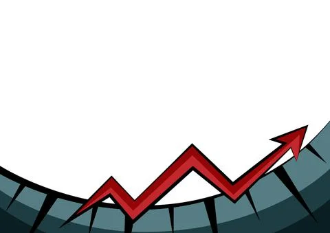 Abstract Graph Presenting Progress Moving Forward Improving Concept Displaying イラスト素材