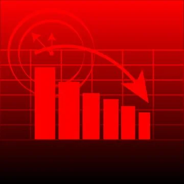 Abstract graph on red background Stock Illustration