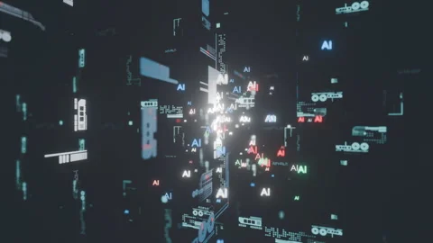Abstract graphic Agentic AI technology motion background Stock Footage 301075256