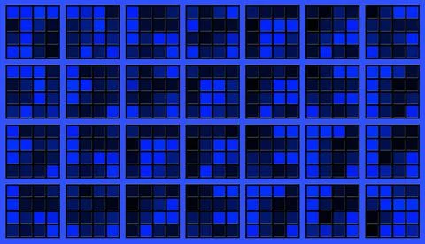 Abstract graphic background in blue design - square elements in grid pattern Illustrazione stock