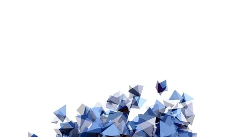 Abstract graphic background of blue geometric objects in motion (FULL HD) Stock Footage 118217062