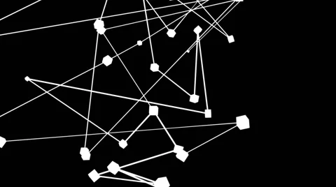 Abstract graphic background of complex network in motion, on black (FULL HD) Stock-Footage 42229935