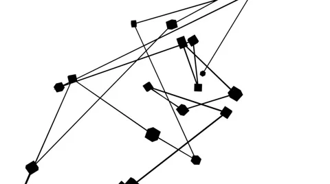 Abstract graphic background of connected black cubes in motion (FULL HD) 스톡 동영상 42142459