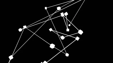 Abstract graphic background of connected white cubes in motion (FULL HD) Video stock 42142539