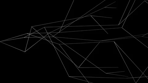 Abstract graphic background of growing complex line structure - on black (4K) Stockbeeldmateriaal 115700679