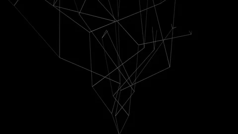 Abstract graphic background of growing lines forming complex tree structure (4K) Stock Footage 115700844