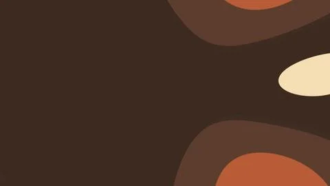 Abstract graphic composition featuring dark brown background with curved warm Stock Illustration