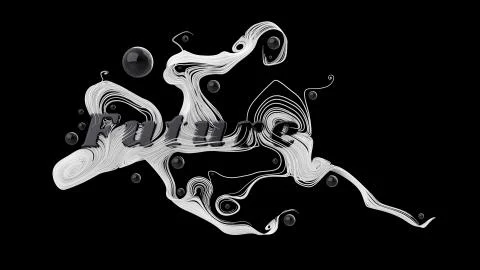 Abstract graphic composition with the word Future. behind the word are beautiful Stock Illustration