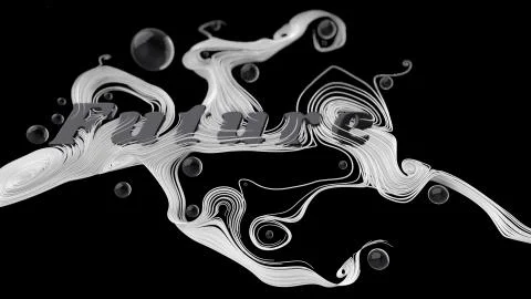 Abstract graphic composition with the word Future. behind the word are beautiful Stock Illustration