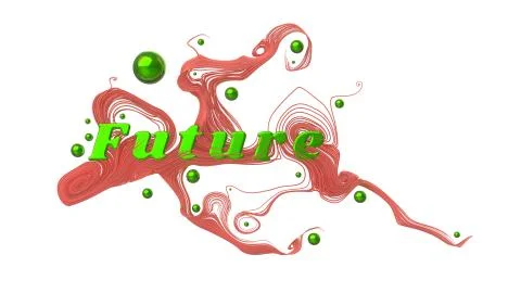 Abstract graphic composition with the word Future. behind the word are beautiful Stock Illustration