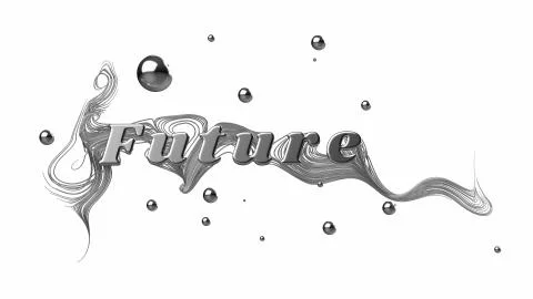 Abstract graphic composition with the word Future. behind the word are beautiful Stock Illustration