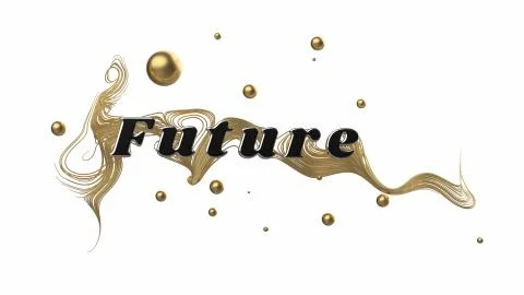 Abstract graphic composition with the word Future. behind the word are beautiful Stock Illustration