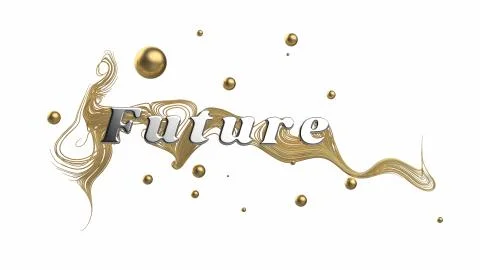 Abstract graphic composition with the word Future. behind the word are beautiful Stock Illustration