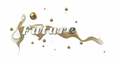 Abstract graphic composition with the word Future. behind the word are beautiful Stock Illustration