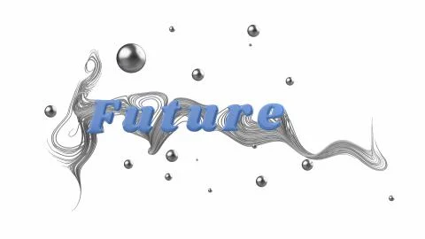 Abstract graphic composition with the word Future. behind the word are beautiful Stock Illustration