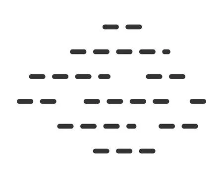 Abstract graphic with dark, horizontal dashes arranged in a diamondlike pat.. Stock Illustration
